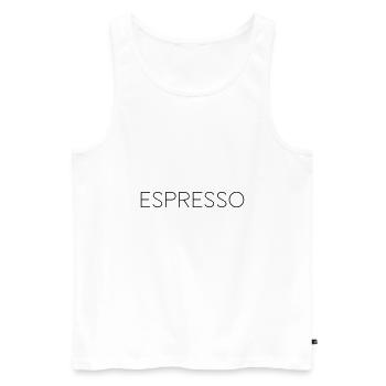 Espresso - ultimativer Genuss - Männer Premium Bio Tank Top - Weiß - Vorne - Michal (187cm)