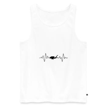 Diving Heartbeat Diver - Men's Premium Organic Tank Top - white - Front - Michal (187cm)