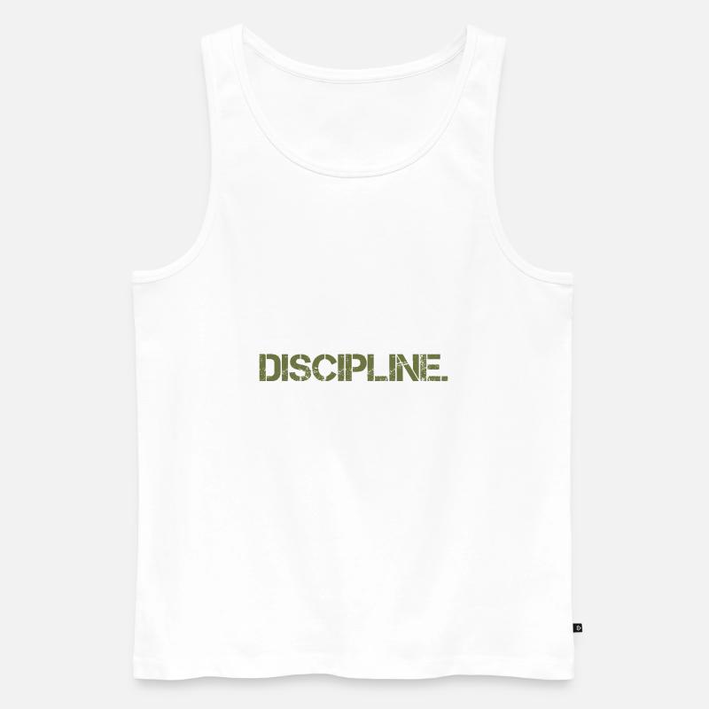 Disziplin Discipline Selbstdisziplin - Männer Premium Bio Tank Top - Weiß