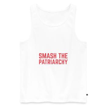 Smash the Patriarchy Feminism Feminist - Männer Premium Bio Tank Top - Weiß - Vorne - AI Model Male 178 light (178cm)
