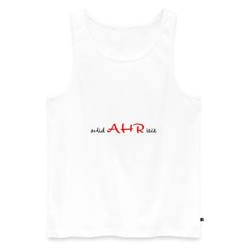 We AHR together | Ahrtal Hochwasser SolidAHRität - Männer Premium Bio Tank Top - Weiß - Vorne - AI Model Male 178 light (178cm)