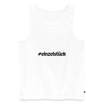 #einzelstück - Hashtag einzigartig - Cooler Spruch - Männer Premium Bio Tank Top - Weiß - Vorne - Michal (187cm)
