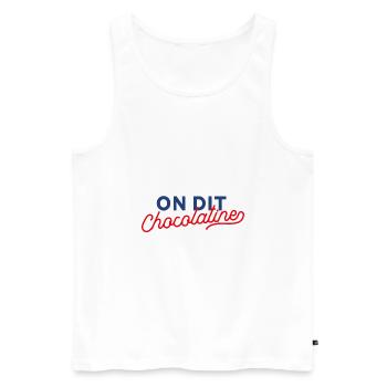 Wir sagen Schokolade - Männer Premium Bio Tank Top - Weiß - Vorne - Michal (187cm)