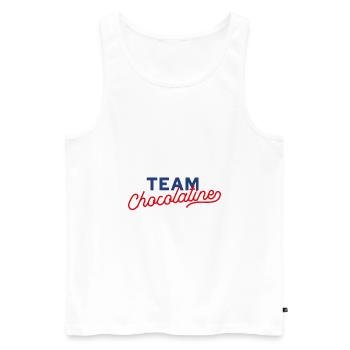 Team chocolatine - Débardeur bio Premium Homme - blanc - Devant - AI Model Male 178 light (178cm)