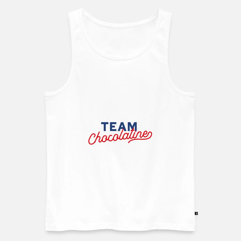 Team Chocolatine - Männer Premium Bio Tank Top - Weiß