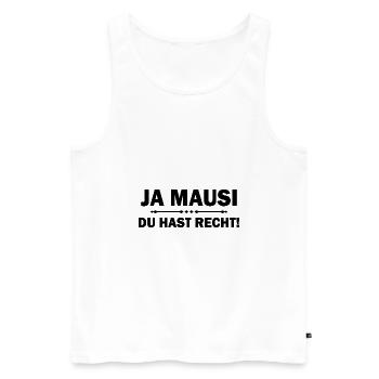 Ja mausi Partner Paar Liebe Spruch Geschenk - Männer Premium Bio Tank Top - Weiß - Vorne - Michal (187cm)