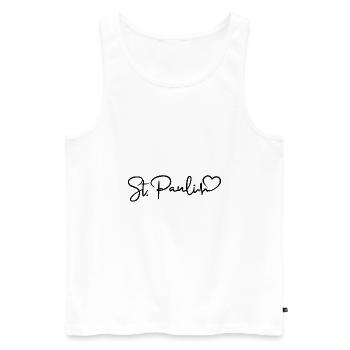 St. Pauli Herzschlag Sankt Pauli Kiez Liebe - Männer Premium Bio Tank Top - Weiß - Vorne - Michal (187cm)