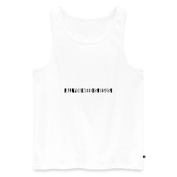 Strip Need Jesus - Men's Premium Organic Tank Top - white - Front - AI Model Male 178 light (178cm)