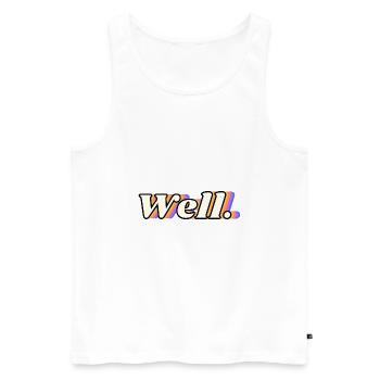 Well. | Glitch Wordart - Débardeur bio Premium Homme - blanc - Devant - AI Model Male 178 light (178cm)