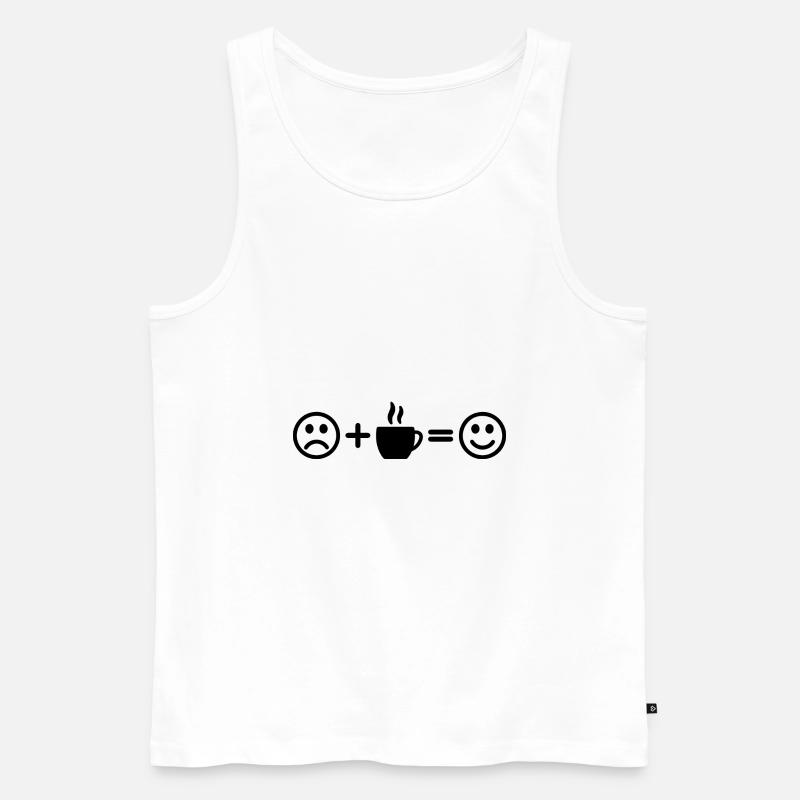 Kaffee Smileys - Männer Premium Bio Tank Top - Weiß