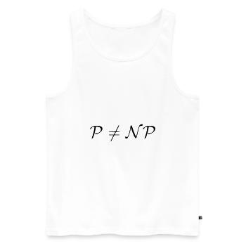 P is not NP gift idea - Men's Premium Organic Tank Top - white - Front - Michal (187cm)