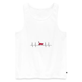 EKG cat - Men's Premium Organic Tank Top - white - Front - AI Model Male 178 light (178cm)