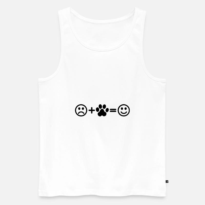 Hunde Pfote Smiley - Männer Premium Bio Tank Top - Weiß