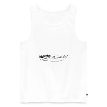 boat - Men's Premium Organic Tank Top - white - Front - Michal (187cm)