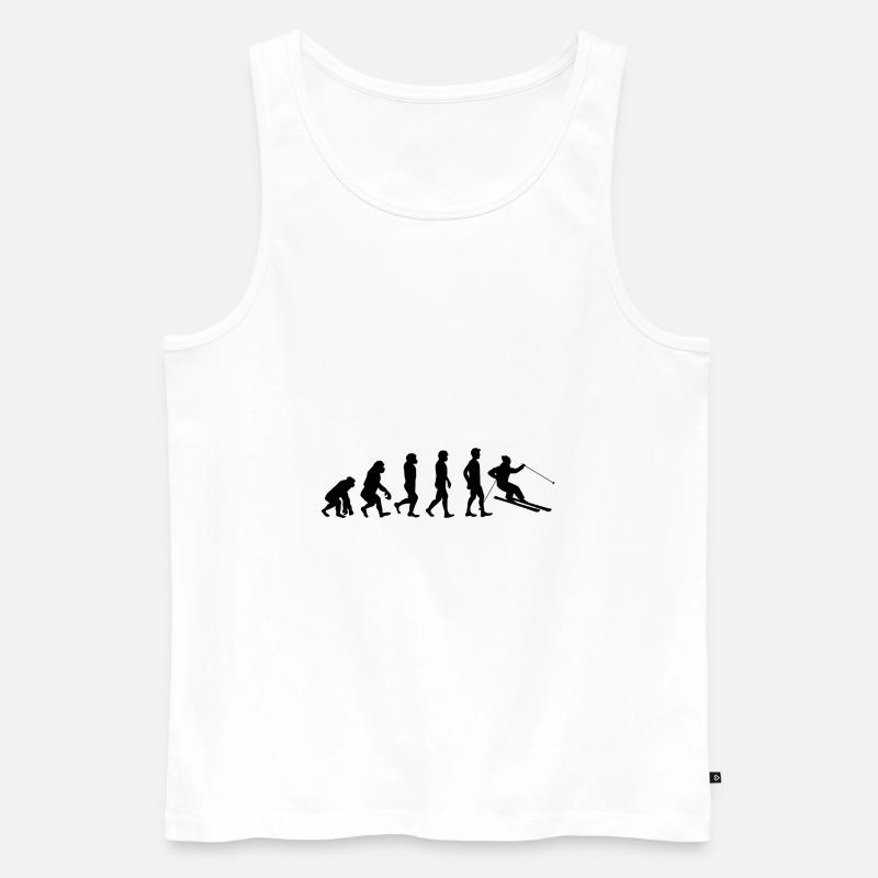 Skifahrer evolution - Männer Premium Bio Tank Top - Weiß
