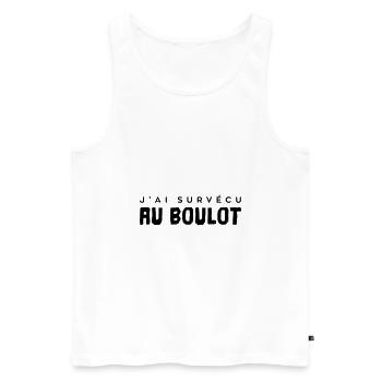 J'ai survécu au boulot ! - Débardeur bio Premium Homme - blanc - Devant - Michal (187cm)