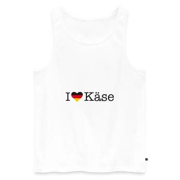 I love Käse - Männer Premium Bio Tank Top - Weiß - Vorne - Michal (187cm)