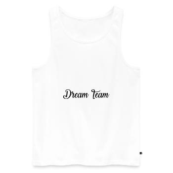 DREAM TEAM - Männer Premium Bio Tank Top - Weiß - Vorne - AI Model Male 178 light (178cm)