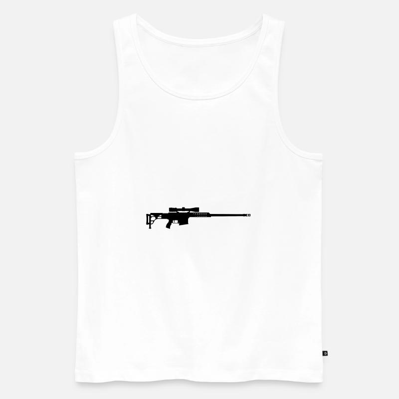 M98B / Barrett .50cal - Männer Premium Bio Tank Top - Weiß