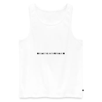 Date Mistakes Quote Logo - Men's Premium Organic Tank Top - white - Front - AI Model Male 178 light (178cm)