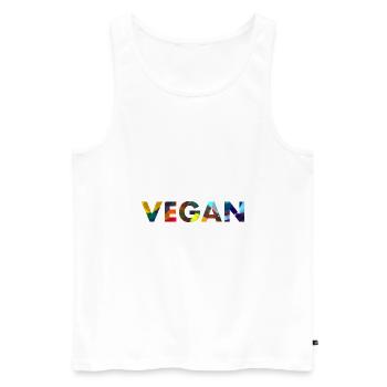 Vegan - Männer Premium Bio Tank Top - Weiß - Vorne - Michal (187cm)