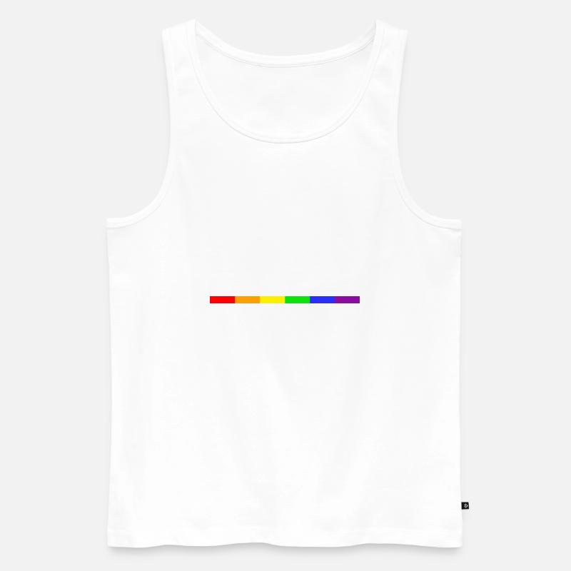 Pride H Stripe - Männer Premium Bio Tank Top - Weiß