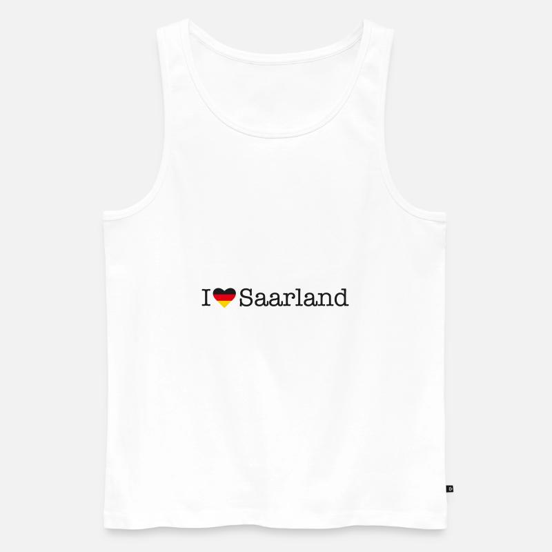 I love Saarland - Männer Premium Bio Tank Top - Weiß