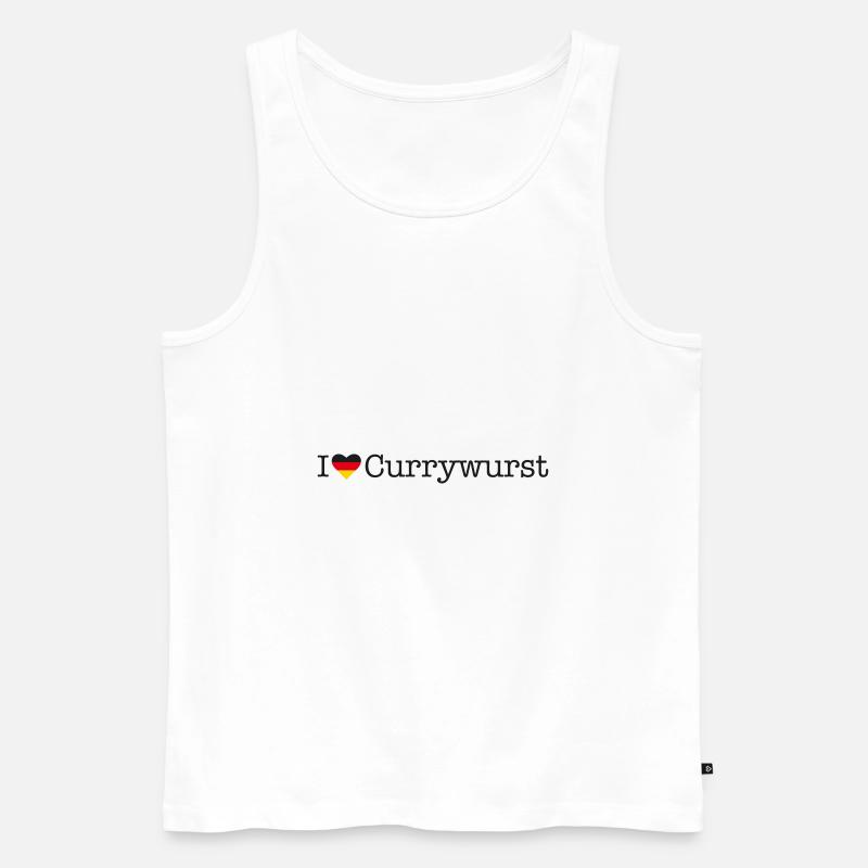 I love Currywurst - Männer Premium Bio Tank Top - Weiß