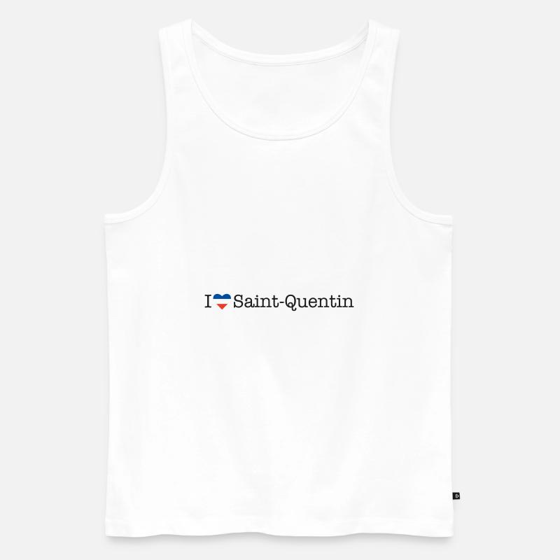 I love Saint Quentin - Männer Premium Bio Tank Top - Weiß
