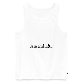 Australia - Kangaroo - Men's Premium Organic Tank Top - white - Front - AI Model Male 178 light (178cm)