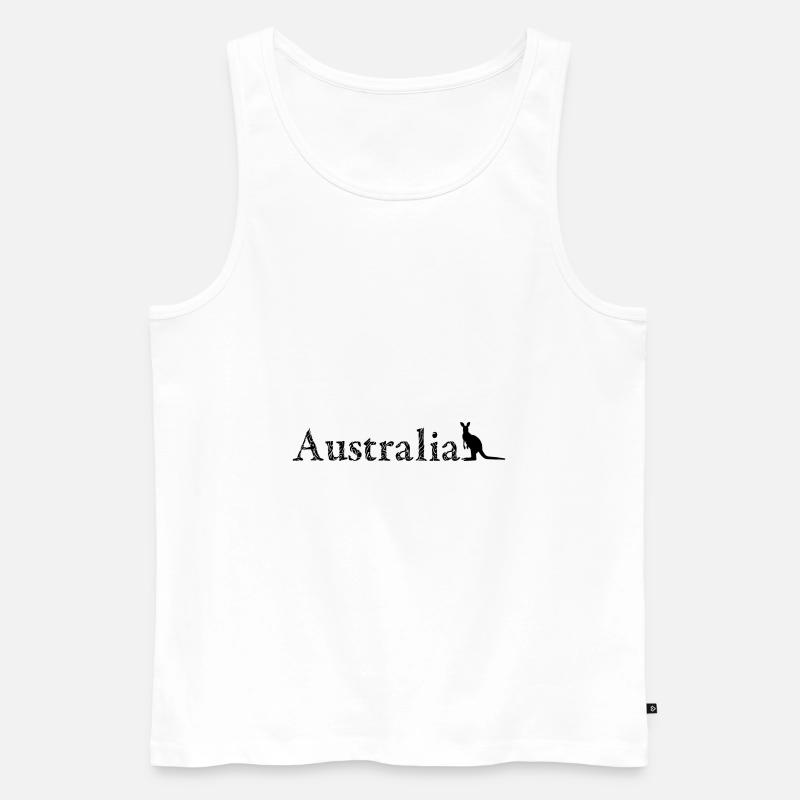 Australia - Kangaroo - Männer Premium Bio Tank Top - Weiß
