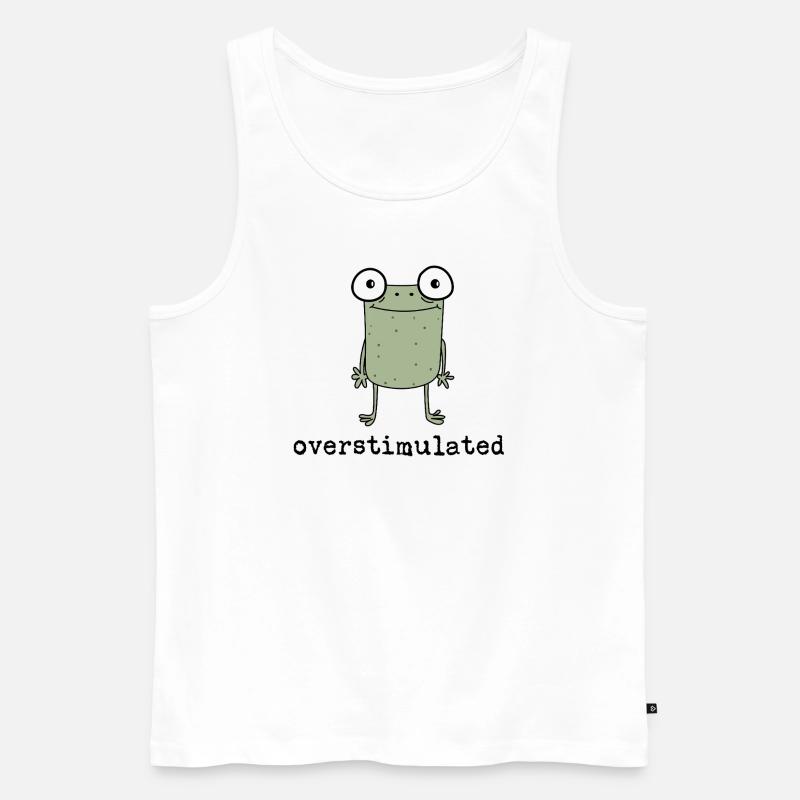 Overstimulated Frog - Geschenkidee - Geschenk - Männer Premium Bio Tank Top - Weiß