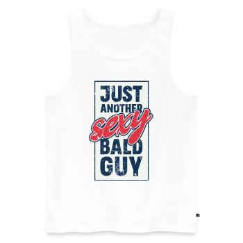 Just another sexy bald guy. - Men's Premium Organic Tank Top - white - Front - AI Model Male 178 light (178cm)