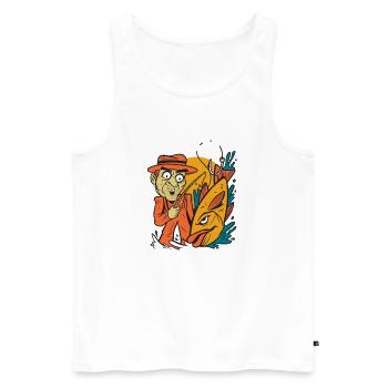 Fishing Dad Just Like A Normal Dad - Männer Premium Bio Tank Top - Weiß - Vorne - Michal (187cm)