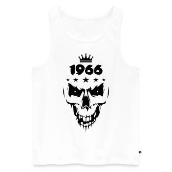 1966 Totenkopf - Männer Premium Bio Tank Top - Weiß - Vorne - AI Model Male 178 light (178cm)