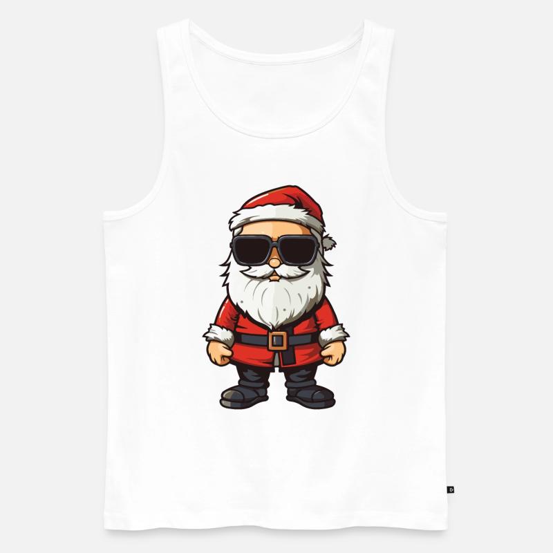 Weihnachtsmann Comic Santa Xmas - Männer Premium Bio Tank Top - Weiß