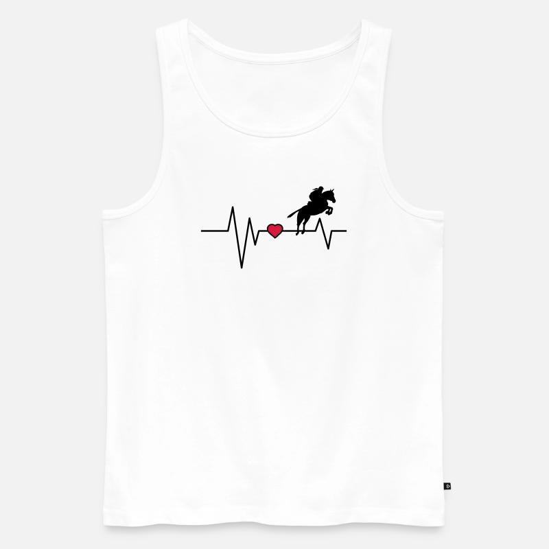Herzschlag Springreiter - Männer Premium Bio Tank Top - Weiß