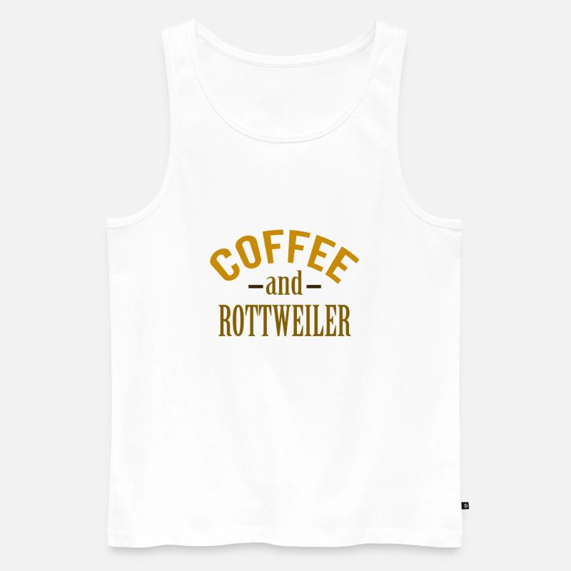 Coffe und Rottweilers - Männer Premium Bio Tank Top - Weiß
