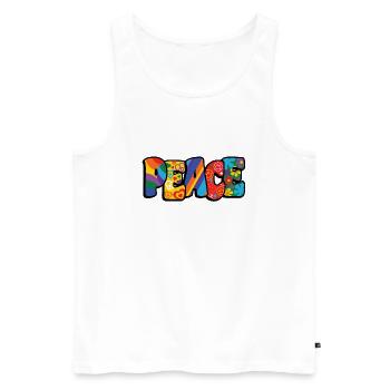 Peace Frieden Friedensbewegung Menschenrecht - Männer Premium Bio Tank Top - Weiß - Vorne - AI Model Male 178 light (178cm)