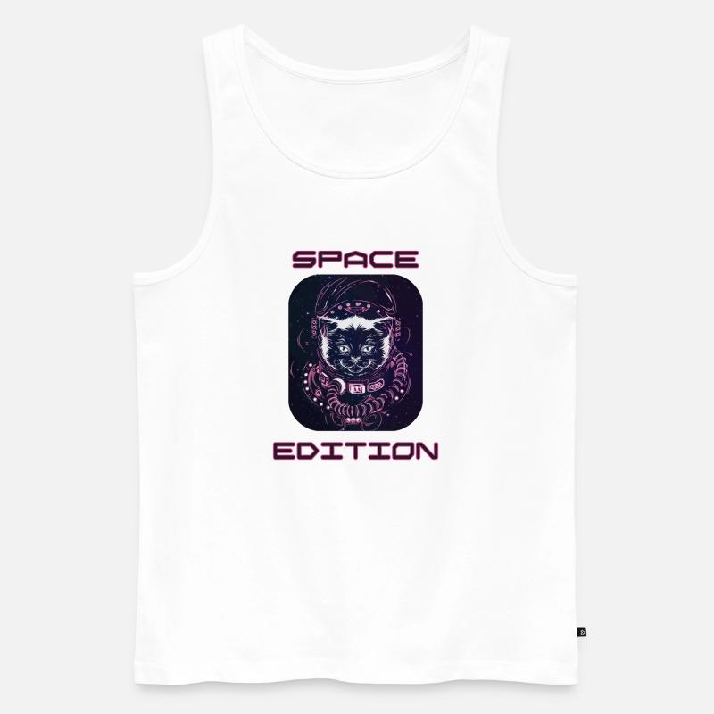 Space Cat - Männer Premium Bio Tank Top - Weiß