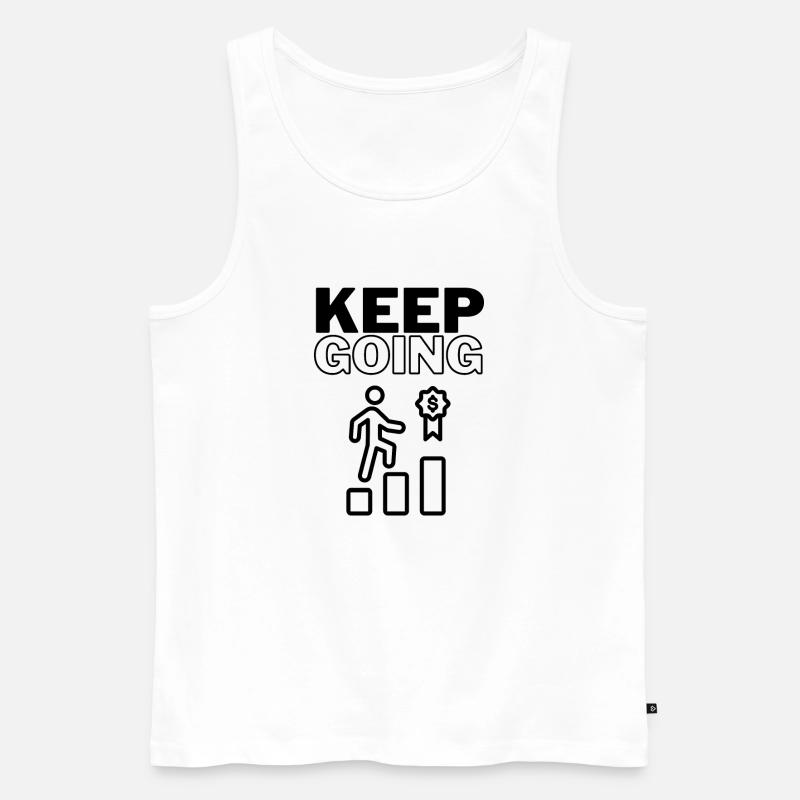 Keep Going - Männer Premium Bio Tank Top - Weiß
