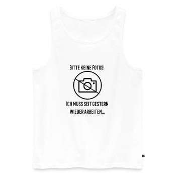 Mallorca Closing 2022 - Bitte keine Fotos - Männer Premium Bio Tank Top - Weiß - Vorne - Michal (187cm)