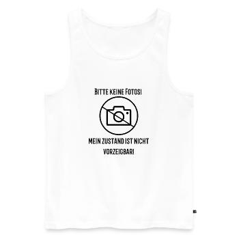Mallorca Closing 2022 - Bitte keine Fotos - Männer Premium Bio Tank Top - Weiß - Vorne - Michal (187cm)