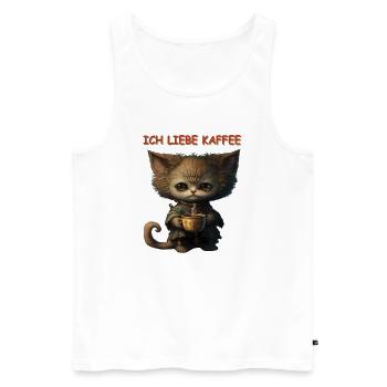 Ich liebe Kaffee - Männer Premium Bio Tank Top - Weiß - Vorne - AI Model Male 178 light (178cm)