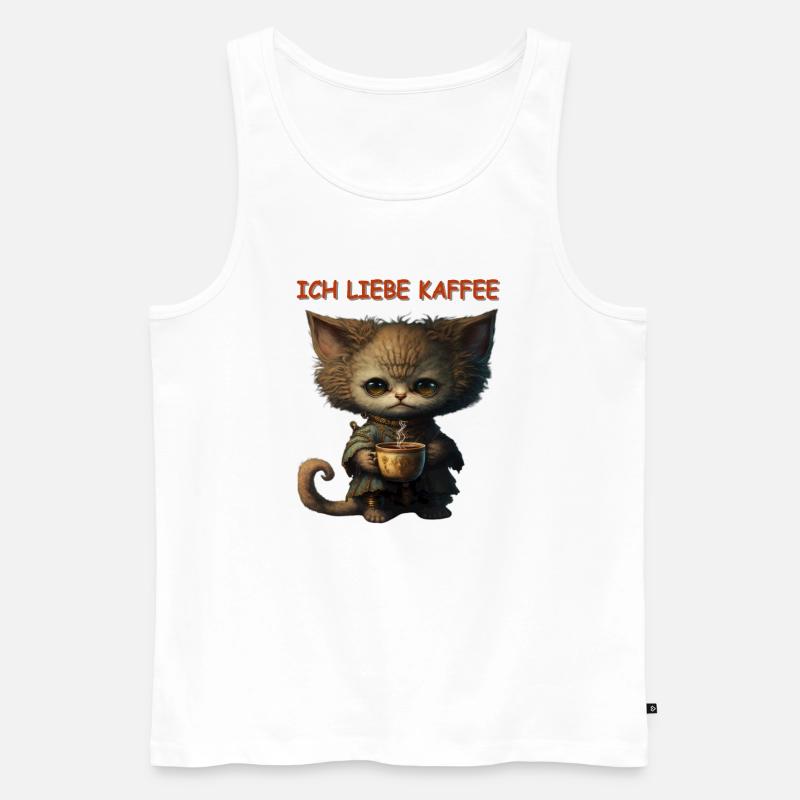 Ich liebe Kaffee - Männer Premium Bio Tank Top - Weiß
