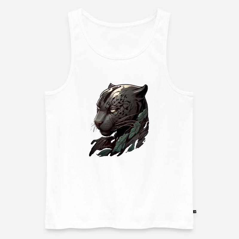 Kopf eines dunklen Panthers - Männer Premium Bio Tank Top - Weiß