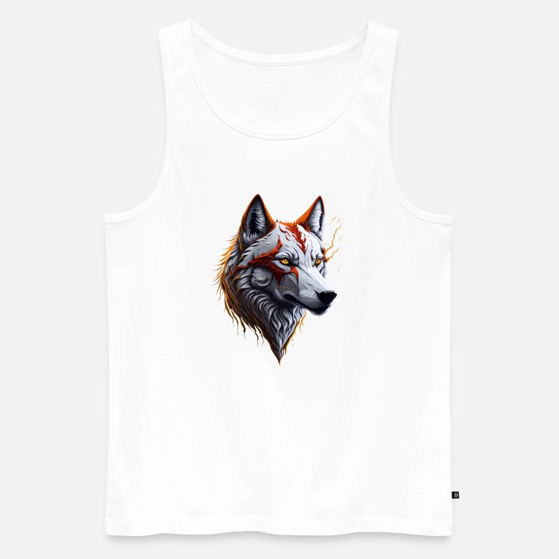 WOLF DESIGN - Männer Premium Bio Tank Top - Weiß