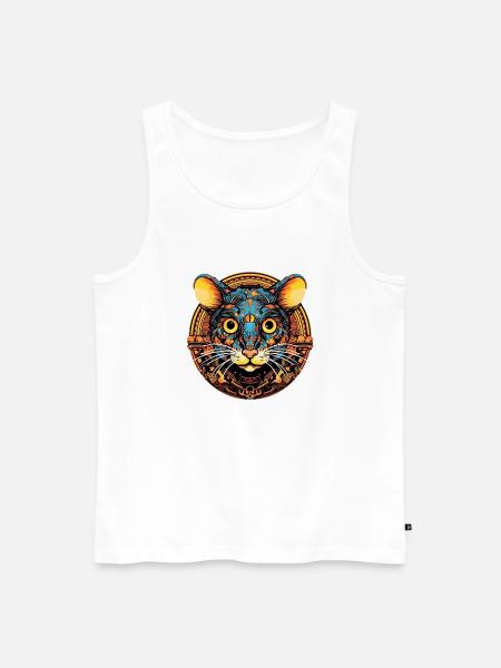 Cheddar Cheese Mouse - Men's Premium Organic Tank Top - white