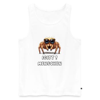 Lustige Spinne mit Spruch - Männer Premium Bio Tank Top - Weiß - Vorne - Michal (187cm)