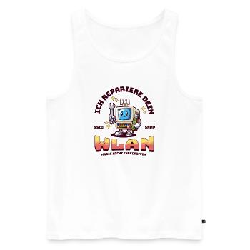 I'll fix your Wi-Fi - Men's Premium Organic Tank Top - white - Front - AI Model Male 178 light (178cm)